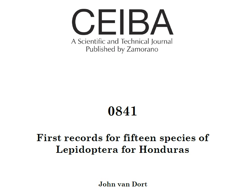 					Ver Núm. 0841 (2019): First records for fifteen species of Lepidoptera for Honduras
				
